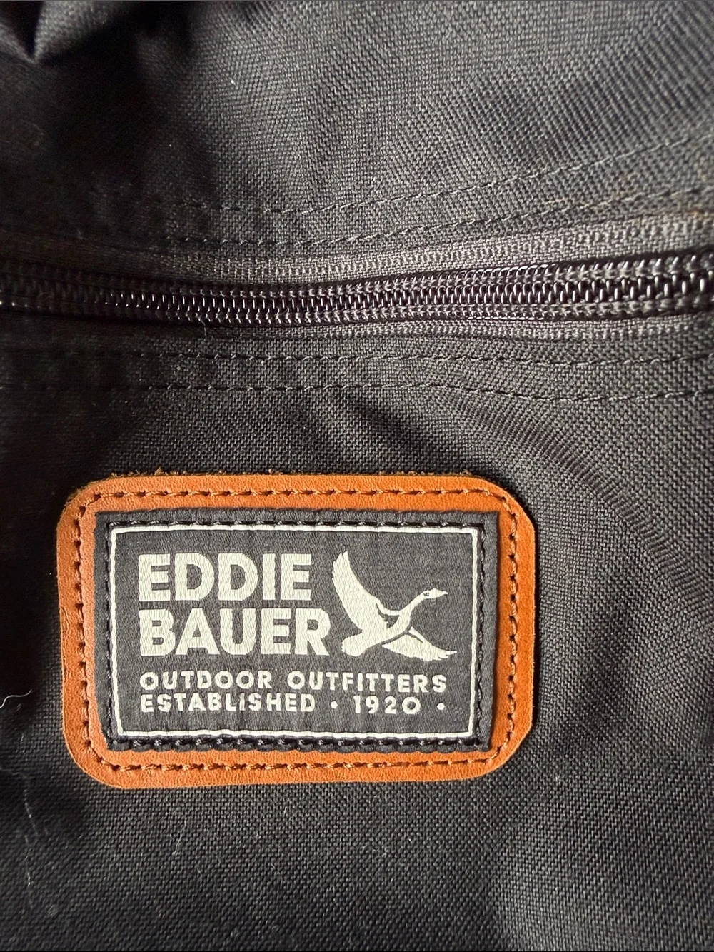 Eddie Bauer Black Duffel with Brown Trim